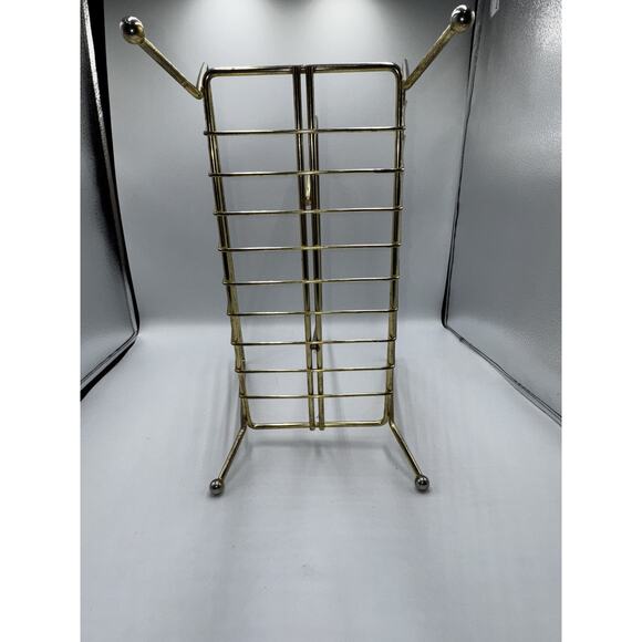 MCM Gold Tone Metal Magazine Rack - 15” H X 16 L X 9” W (approximately) - Picture 8 of 16